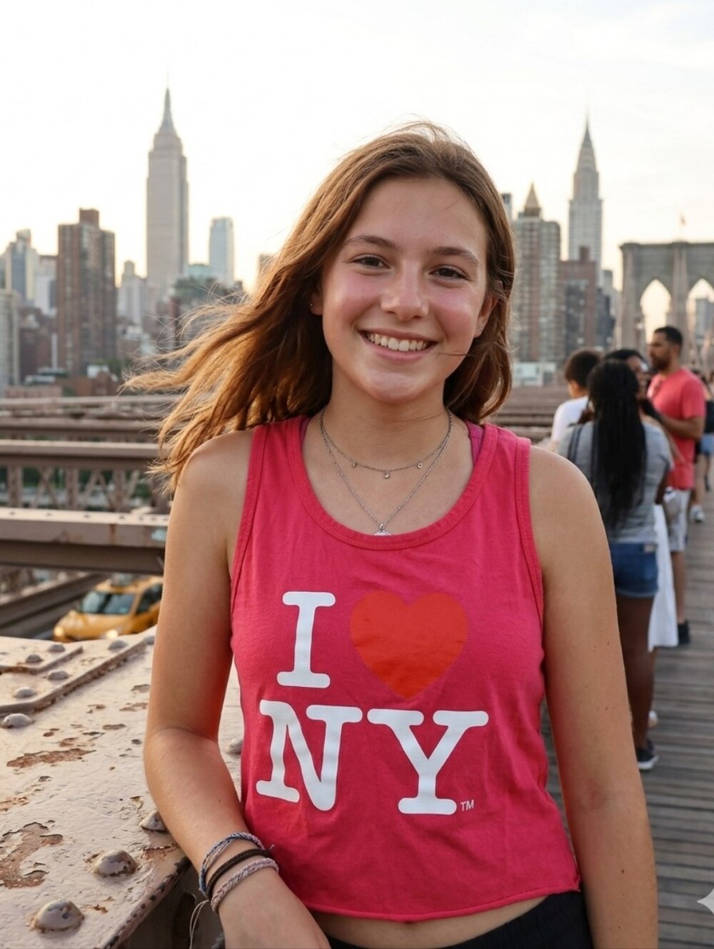 I ♥ NY Pink Tank Top with Red Heart Graphic